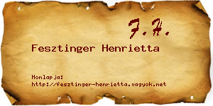 Fesztinger Henrietta névjegykártya